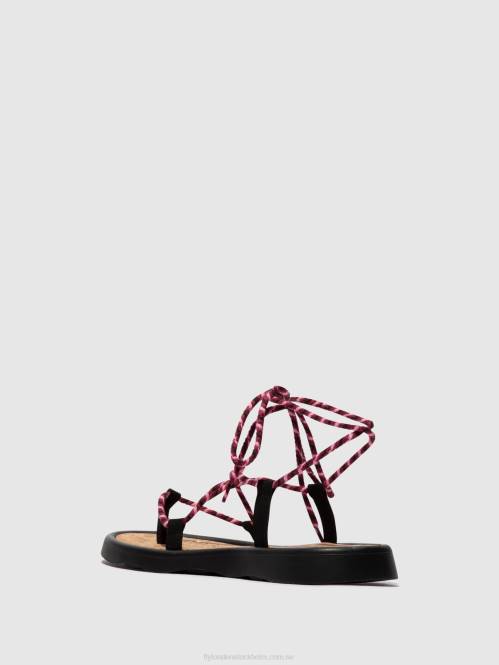 sandaler med snörning tace874 kvinnor Fly London 2T02550 svart (lila)