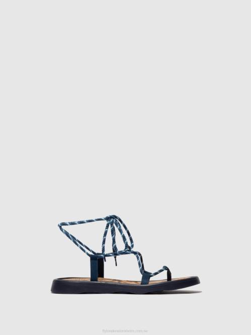 sandaler med snörning tace874 kvinnor Fly London 2T02551 blå
