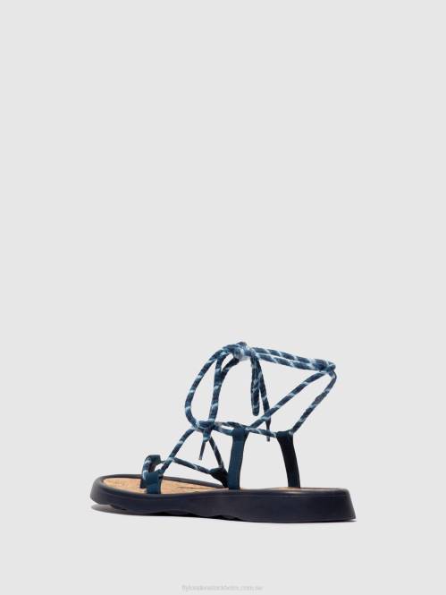 sandaler med snörning tace874 kvinnor Fly London 2T02551 blå