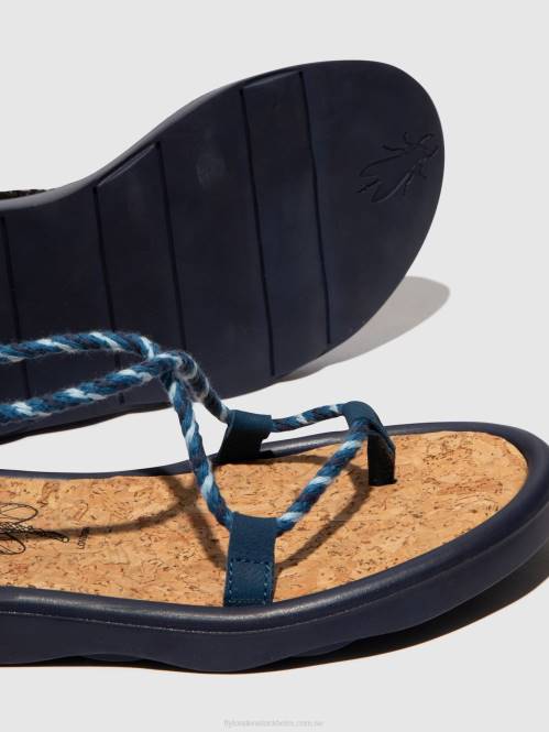 sandaler med snörning tace874 kvinnor Fly London 2T02551 blå