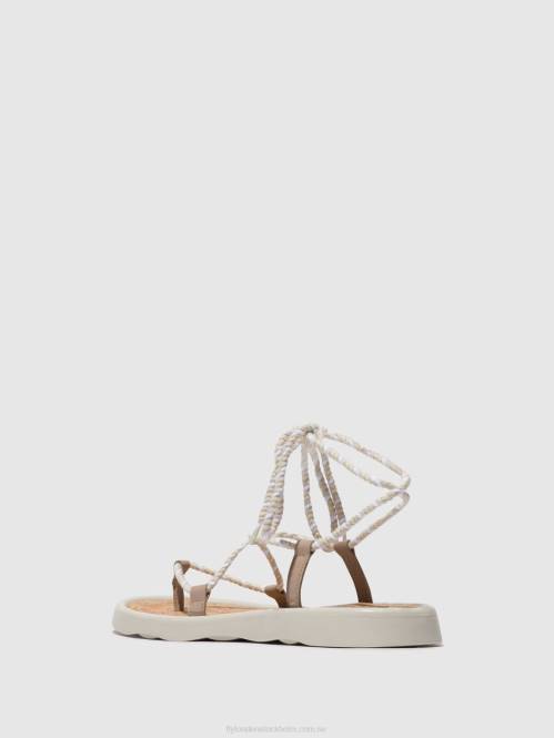 sandaler med snörning tace874 kvinnor Fly London 2T02552 betong (benvit)