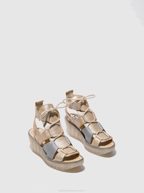 sandaler med snörning yaca413 kvinnor Fly London 2T02471 pärla