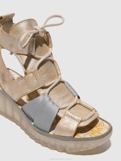 sandaler med snörning yaca413 kvinnor Fly London 2T02471 pärla