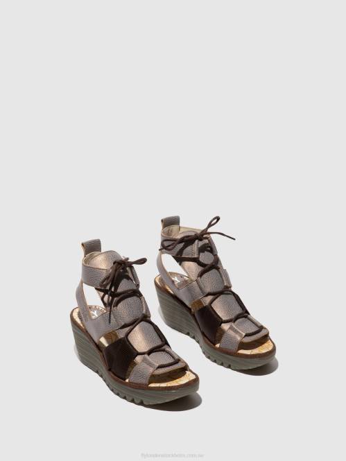 sandaler med snörning yaca413 kvinnor Fly London 2T02472 brons