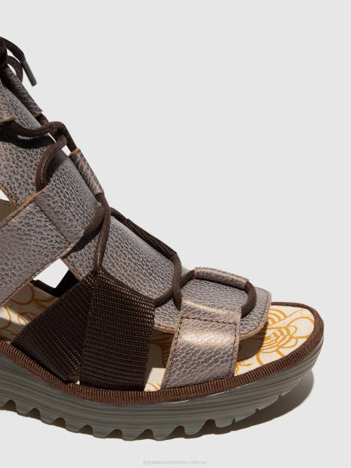 sandaler med snörning yaca413 kvinnor Fly London 2T02472 brons