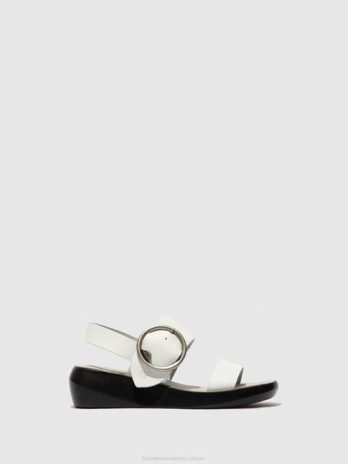 sandaler med spänne bani739 kvinnor Fly London 2T02604 brooklyn offwhite