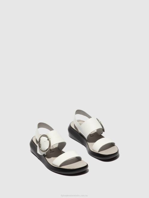 sandaler med spänne bani739 kvinnor Fly London 2T02604 brooklyn offwhite