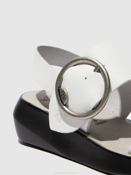 sandaler med spänne bani739 kvinnor Fly London 2T02604 brooklyn offwhite