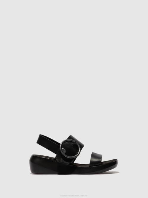 sandaler med spänne bani739 kvinnor Fly London 2T02611 träns svart