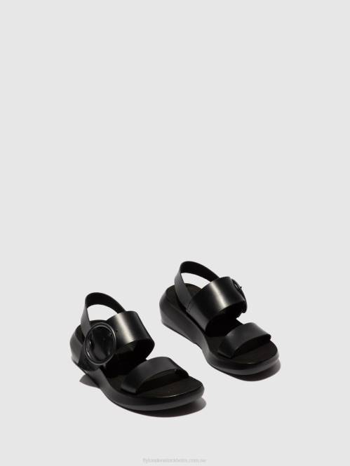 sandaler med spänne bani739 kvinnor Fly London 2T02611 träns svart