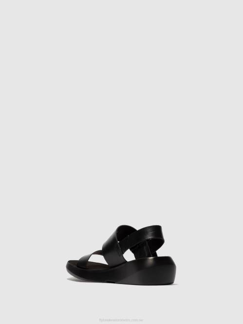 sandaler med spänne bani739 kvinnor Fly London 2T02611 träns svart
