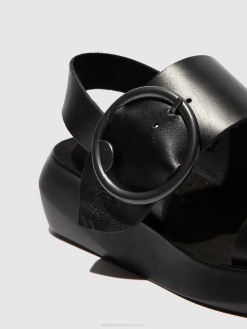 sandaler med spänne bani739 kvinnor Fly London 2T02611 träns svart