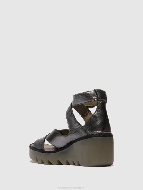 sandaler med spänne byre410 kvinnor Fly London 2T02503 grafit