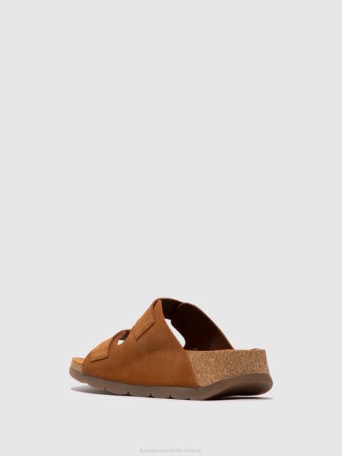 sandaler med spänne caja721 kvinnor Fly London 2T02391 mocka kamel