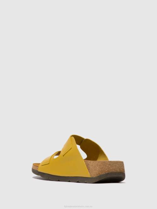 sandaler med spänne caja721 kvinnor Fly London 2T02501 senap