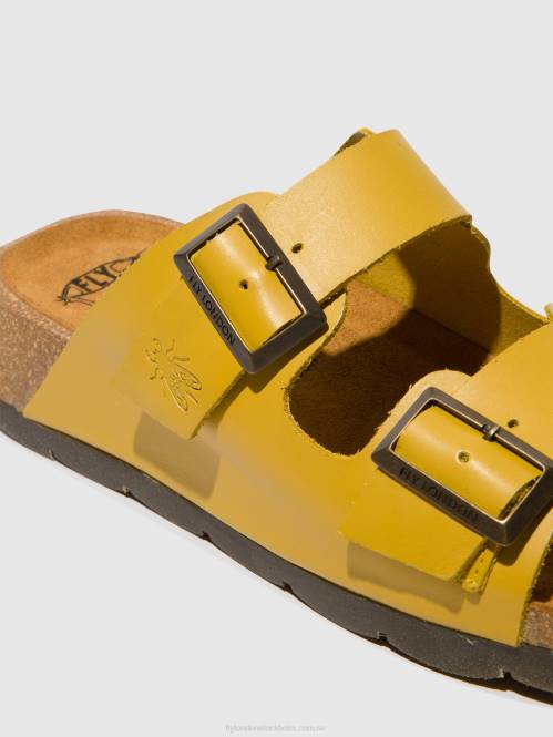 sandaler med spänne caja721 kvinnor Fly London 2T02501 senap