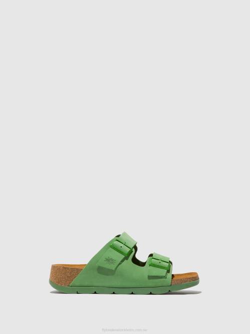 sandaler med spänne caja721 kvinnor Fly London 2T02527 limegrön