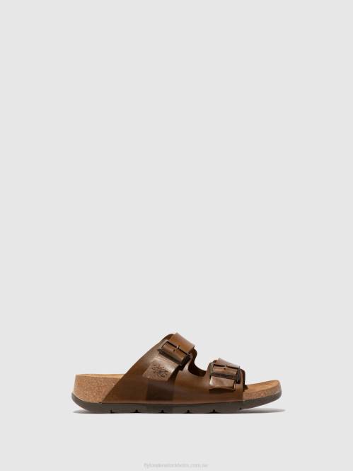sandaler med spänne caja721 kvinnor Fly London 2T02595 kamel
