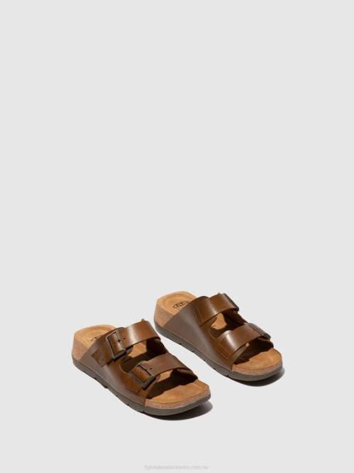 sandaler med spänne caja721 kvinnor Fly London 2T02595 kamel