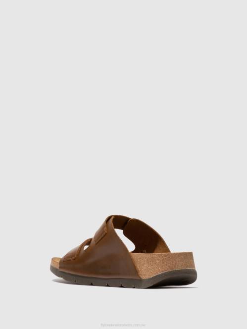 sandaler med spänne caja721 kvinnor Fly London 2T02595 kamel