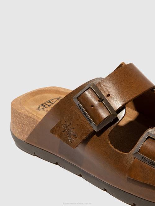 sandaler med spänne caja721 kvinnor Fly London 2T02595 kamel