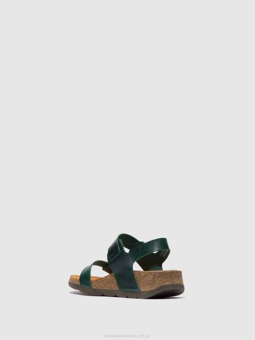 sandaler med spänne ceke722 kvinnor Fly London 2T02605 träns bensin