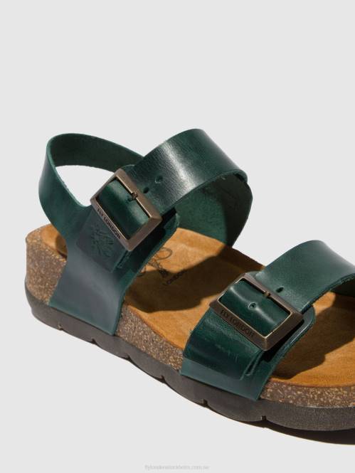 sandaler med spänne ceke722 kvinnor Fly London 2T02605 träns bensin