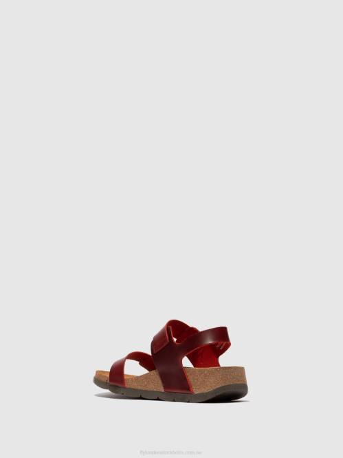 sandaler med spänne ceke722 kvinnor Fly London 2T02606 träns rött