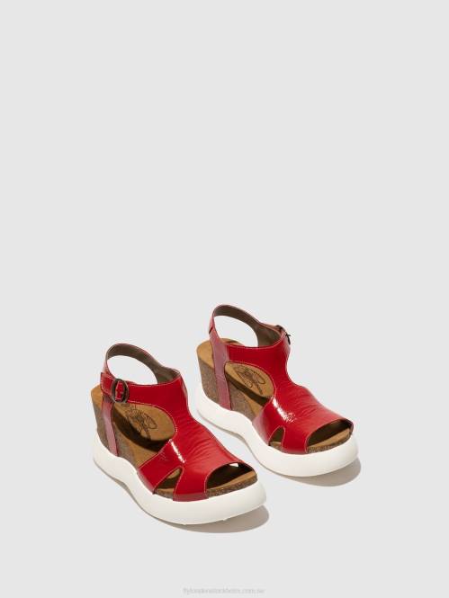 sandaler med spänne gova962 kvinnor Fly London 2T02495 röd