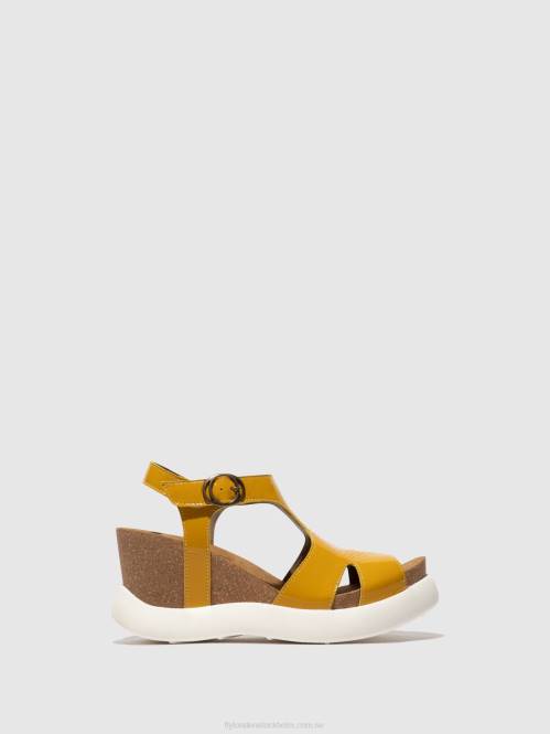 sandaler med spänne gova962 kvinnor Fly London 2T02496 gul
