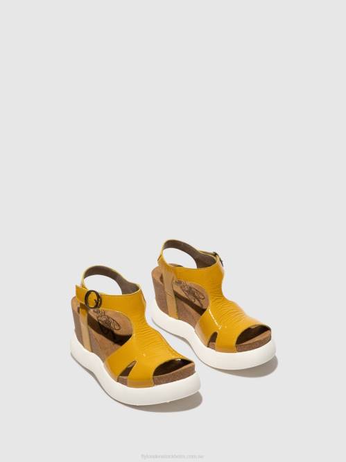 sandaler med spänne gova962 kvinnor Fly London 2T02496 gul