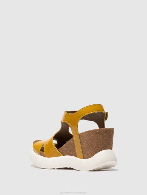 sandaler med spänne gova962 kvinnor Fly London 2T02496 gul
