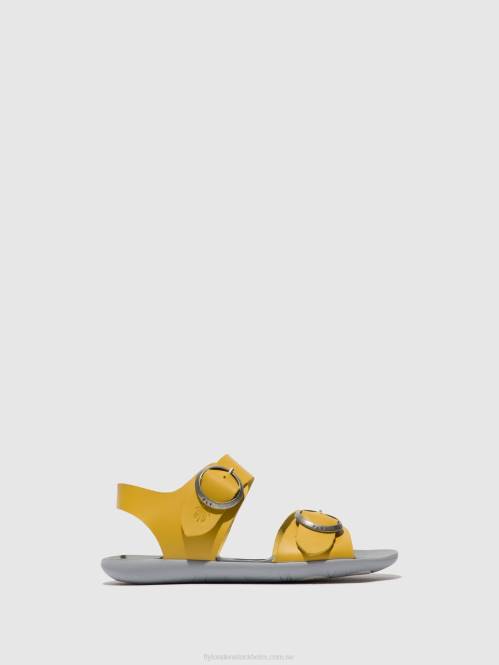 sandaler med spänne masa757 kvinnor Fly London 2T02498 senap