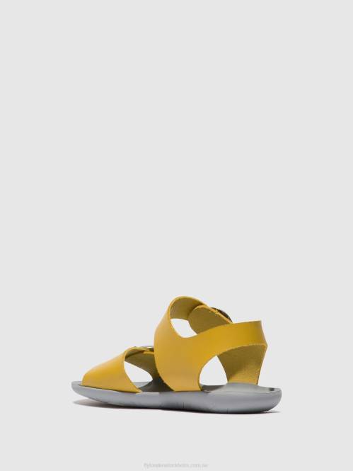 sandaler med spänne masa757 kvinnor Fly London 2T02498 senap