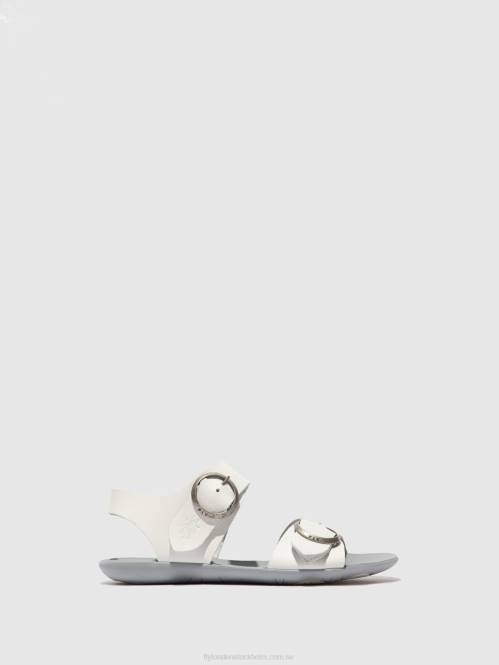 sandaler med spänne masa757 kvinnor Fly London 2T02596 träns benvitt