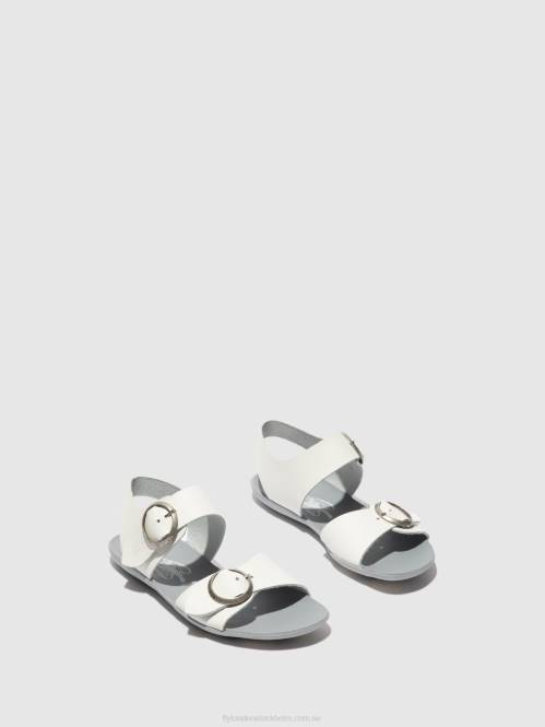 sandaler med spänne masa757 kvinnor Fly London 2T02596 träns benvitt