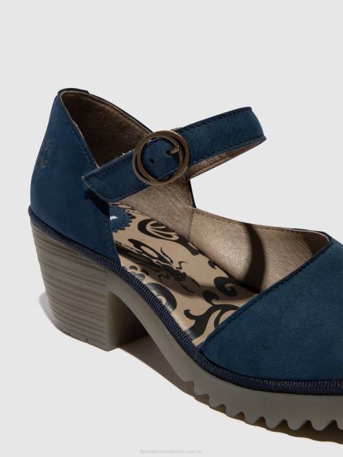 sandaler med spänne wifo440 kvinnor Fly London 2T02492 blå