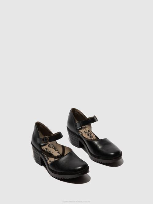 sandaler med spänne wifo440 kvinnor Fly London 2T02493 svart