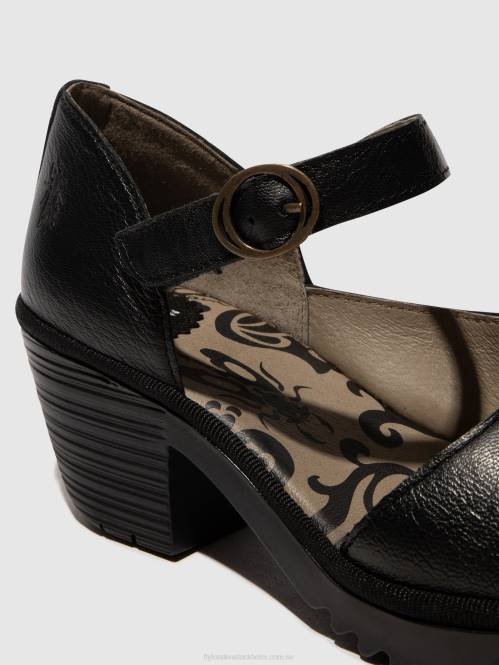sandaler med spänne wifo440 kvinnor Fly London 2T02493 svart