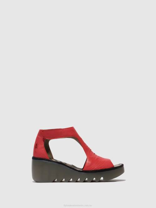 sandaler med t-band bezo306 kvinnor Fly London 2T02419 hallon