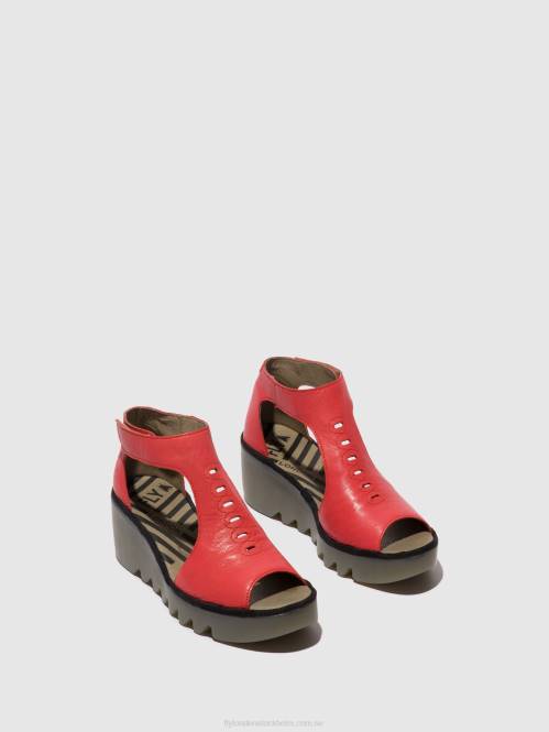 sandaler med t-band bezo306 kvinnor Fly London 2T02419 hallon