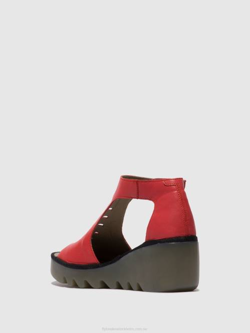 sandaler med t-band bezo306 kvinnor Fly London 2T02419 hallon