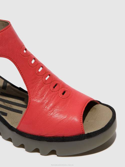 sandaler med t-band bezo306 kvinnor Fly London 2T02419 hallon