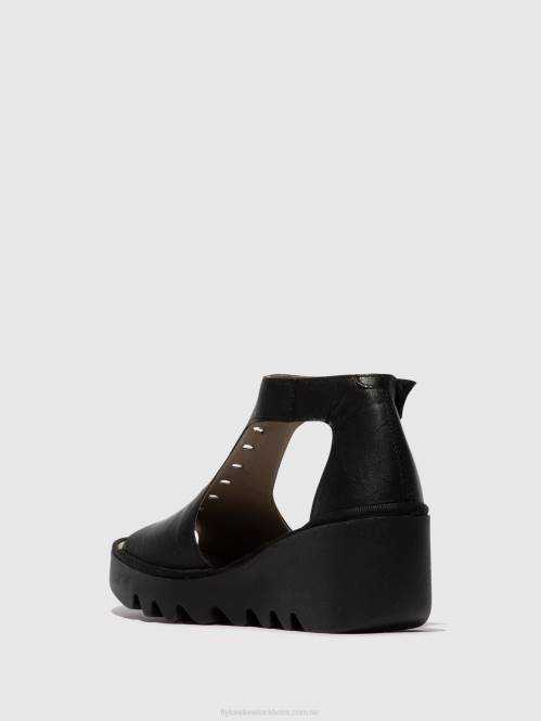 sandaler med t-band bezo306 kvinnor Fly London 2T02422 svart