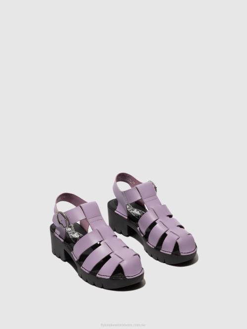 sandaler med t-band emme511 kvinnor Fly London 2T02407 violett