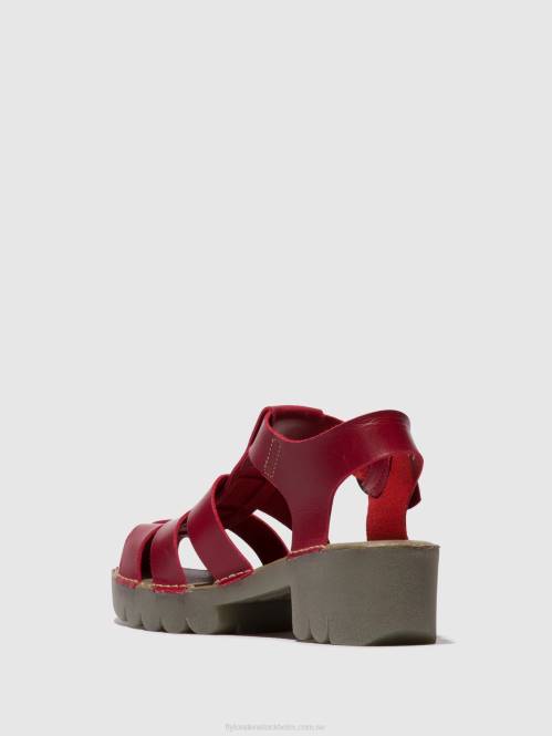 sandaler med t-band emme511 kvinnor Fly London 2T02416 röd