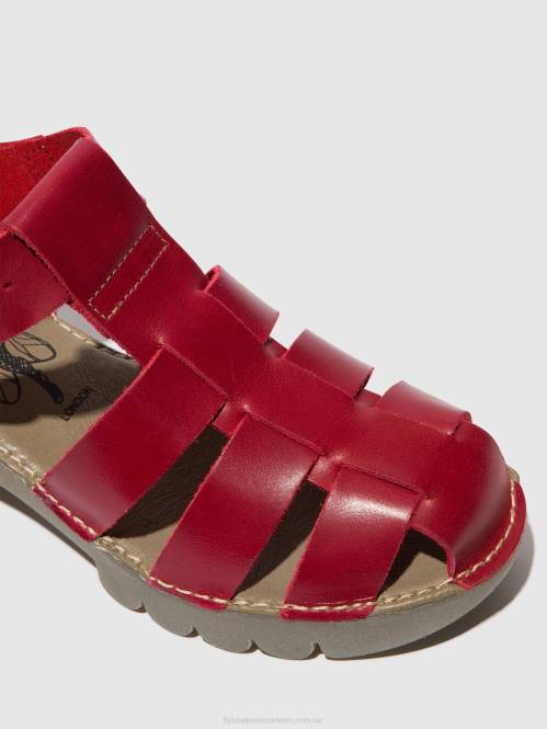 sandaler med t-band emme511 kvinnor Fly London 2T02416 röd
