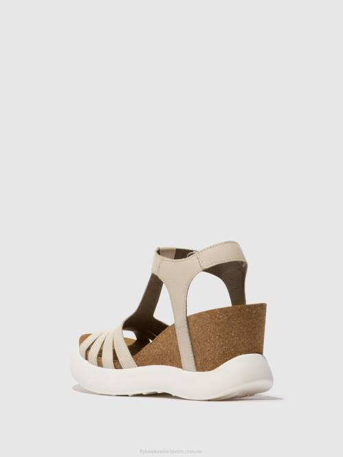sandaler med t-band gait959 kvinnor Fly London 2T02409 off-white