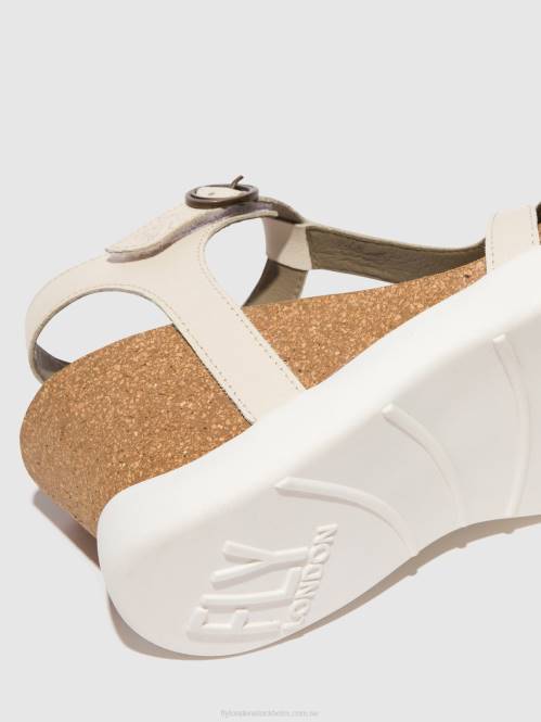 sandaler med t-band gait959 kvinnor Fly London 2T02409 off-white