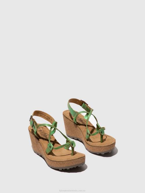 sandaler med t-band kvinnor Fly London 2T02517 grön